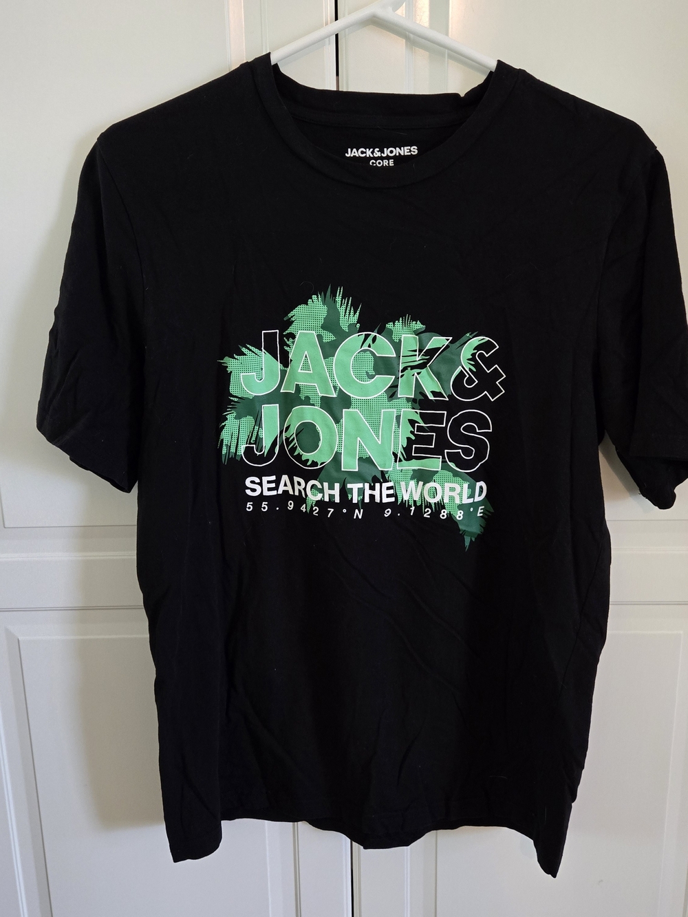 Jack & Jones Black Tee with White Logo Print
